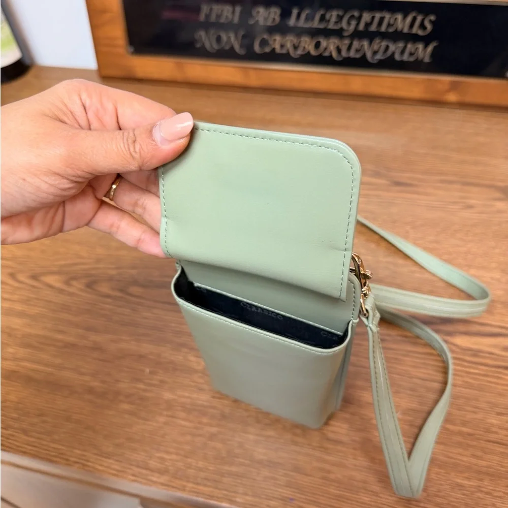 Sage Green Crossbody Phone & Card Holder - Picture 3 of 5